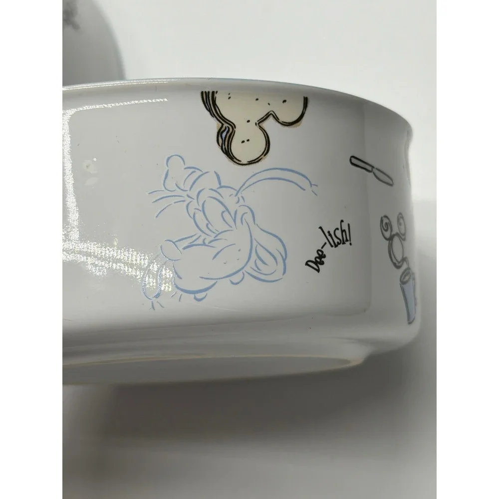Disney Store Mickey & Friends Ceramic Chip and Dip Set Blue White‎ Snack Platter